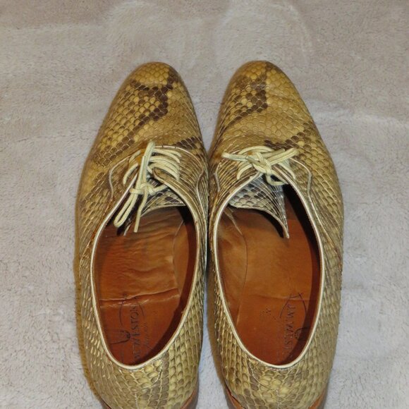 J.M. Weston Cream Snakeskin Leather Custom Made Derby 7C - Picture 6 of 12